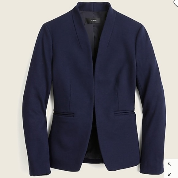 NWT J. CREW Business Casual Women’s Navy Suit Coat Jacket Stretch Twill Blazer - Picture 3 of 8